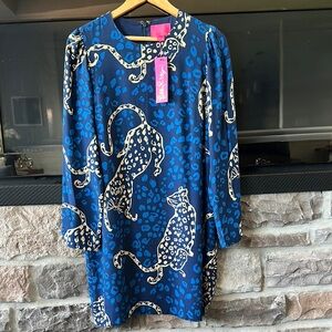 Lilly Pulitzer Blue Leopard Print Dress